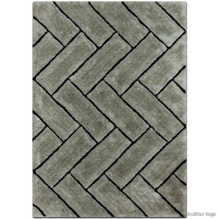 Modern Sliver Geometric Hall Mat